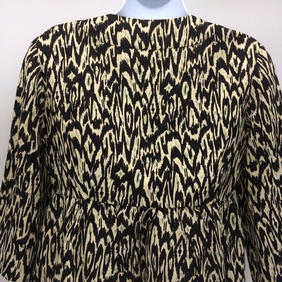 Nanette Lepore Womens Tribal Black/White/Teal-Gray 3/4 Length Sleeve Blazer-Sz 4 - Picture 6 of 14